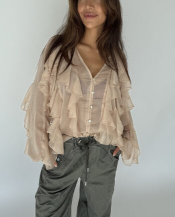 Continue Bluse Lissa Flounce Sand