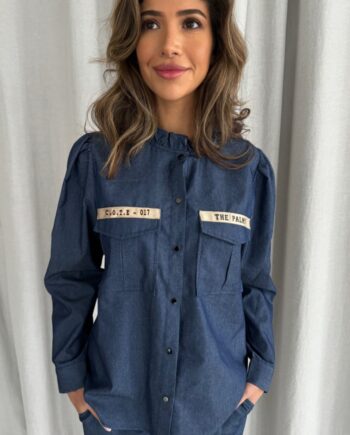 Continue Bluse Mili Patch Chambre Denim Blue