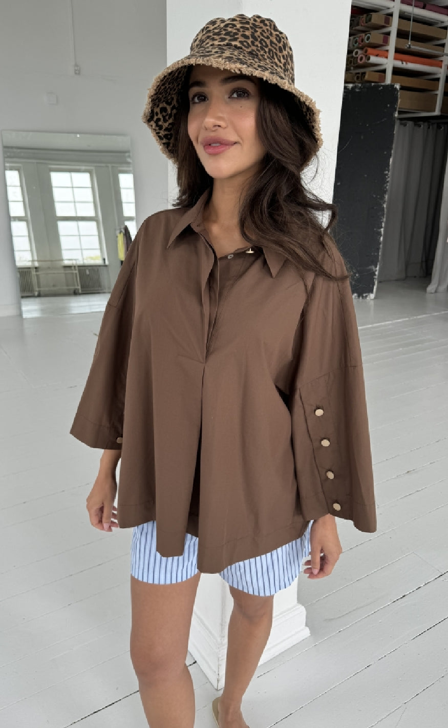 Continue Skjorte Klara Wide Brown
