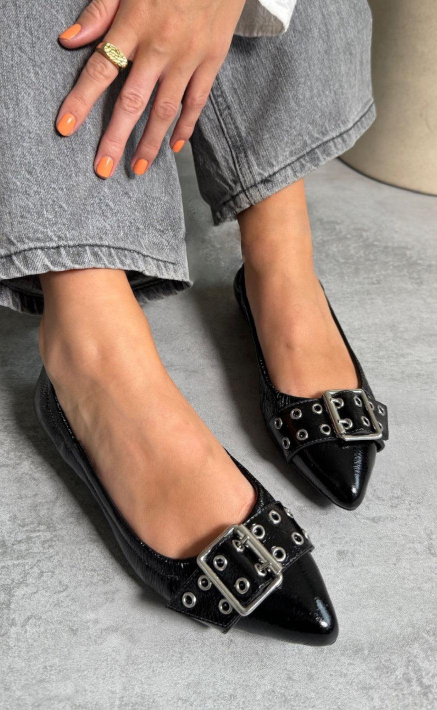Copenhagen Shoes Ballerina The Reason Why Black Patent