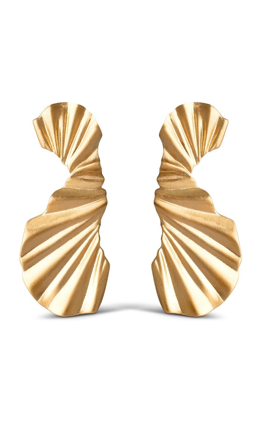 Enamel Copenhagen øreringe Big Wave Gold Colour