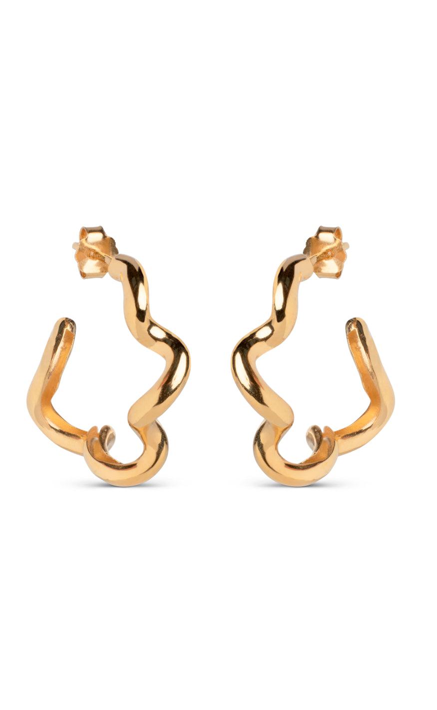 Enamel Copenhagen øreringe Curly Gold Colour