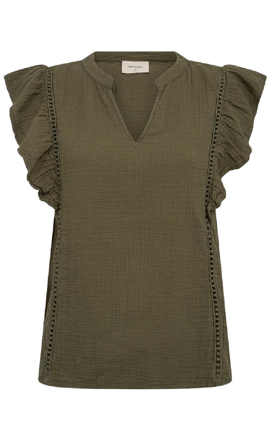 Freequent Bluse Uline Deep Lichen Green