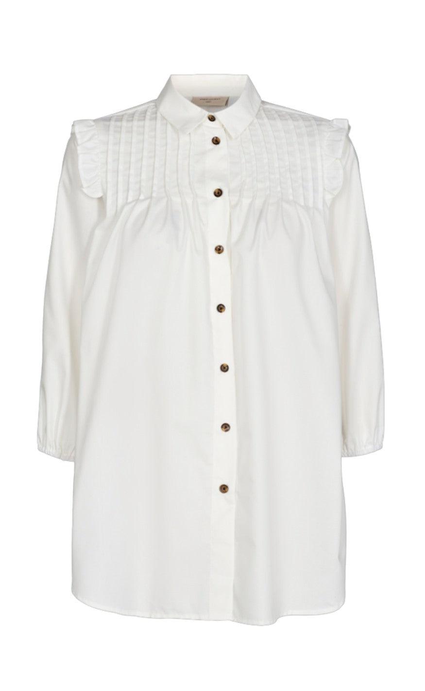 Freequent Skjorte Flynn Frill Off White