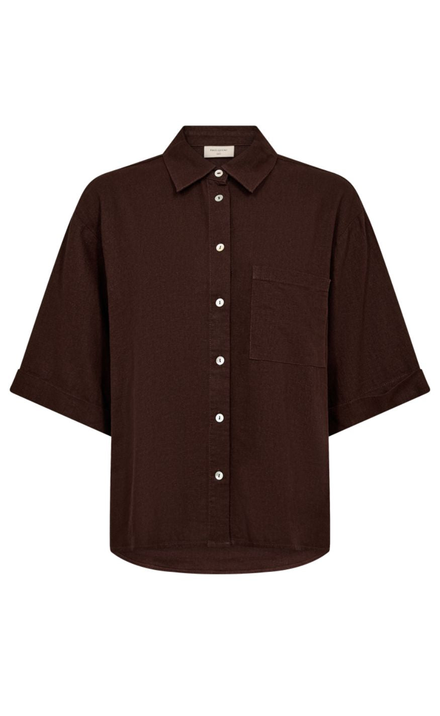 Freequent Skjorte Lava Pocket Coffee Bean