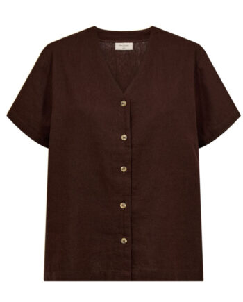 Freequent Skjorte Lava Ss  -neck Coffee Bean