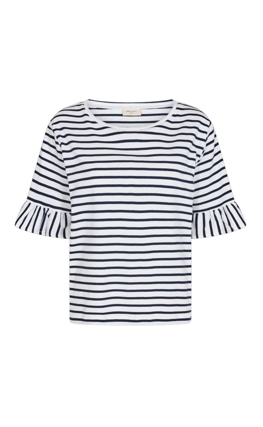Freequent -shirt Marline Brilliant White Navy Blazer