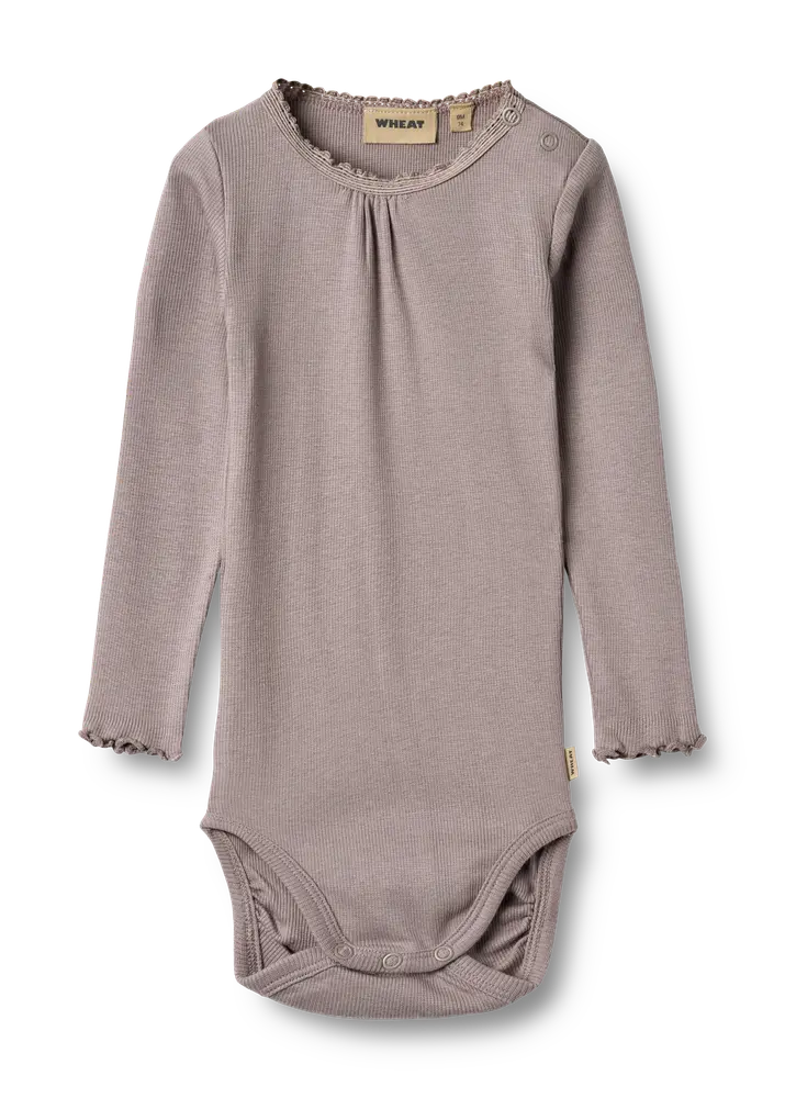 Lotta Rib Body Langærmet Dusty Purple 12 Mdr