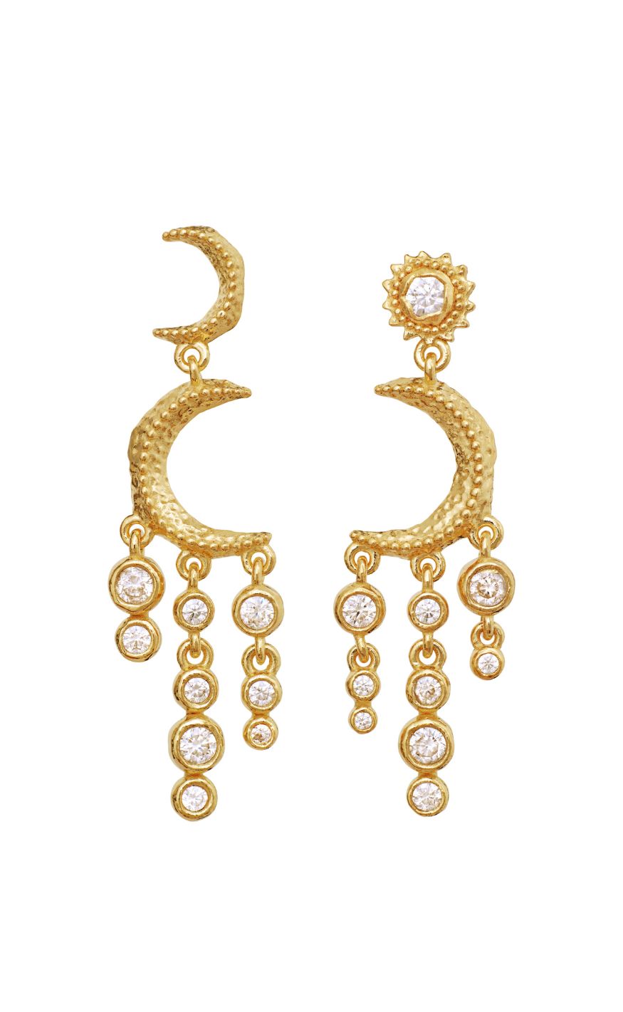 Maanesten øreringe Astrea Twinkle Gold Colour