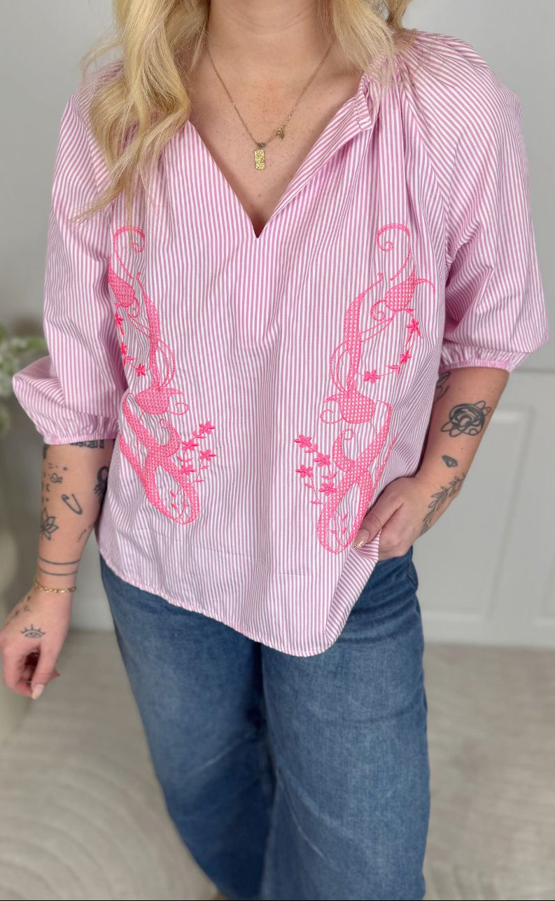 Marta Du Chateau Bluse Brooke Pink