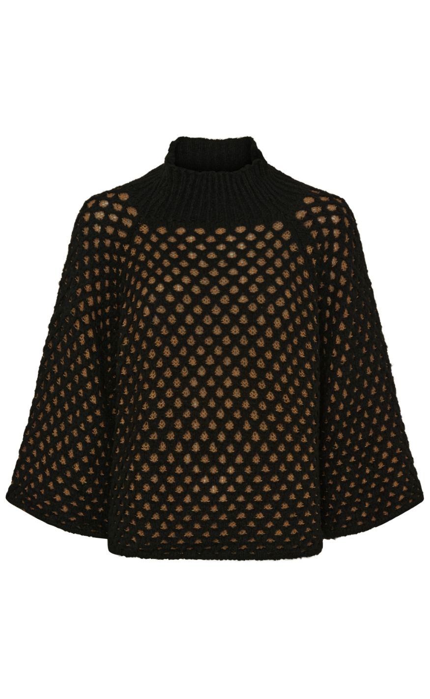 Marta Du Chateau Striktrøje 24614 Clemence Black Camello