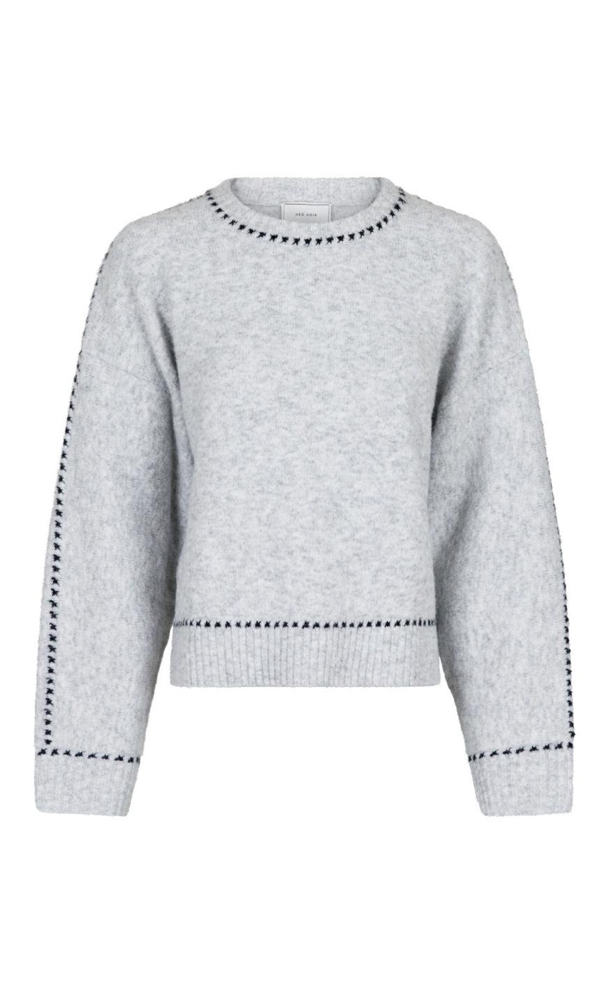 Neo Noir Bluse Detri Grey Melange