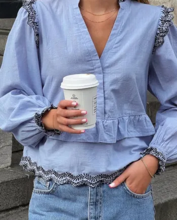 Neo Noir Bluse  Panama Light Blue