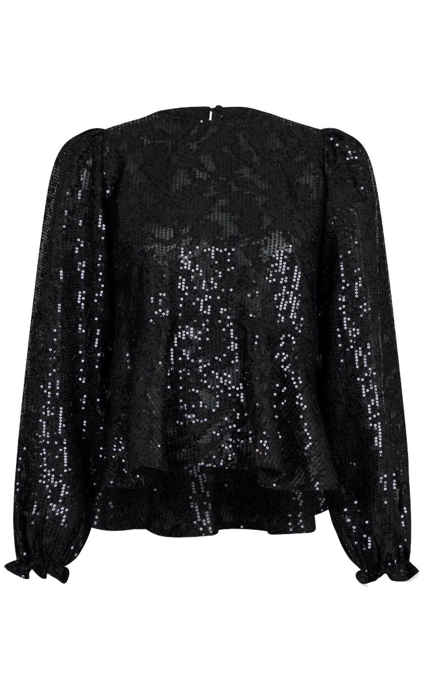 Neo Noir Bluse Rizzo Sequins Black