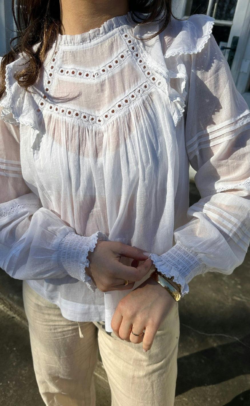 Neo Noir Bluse Simkie Voile White