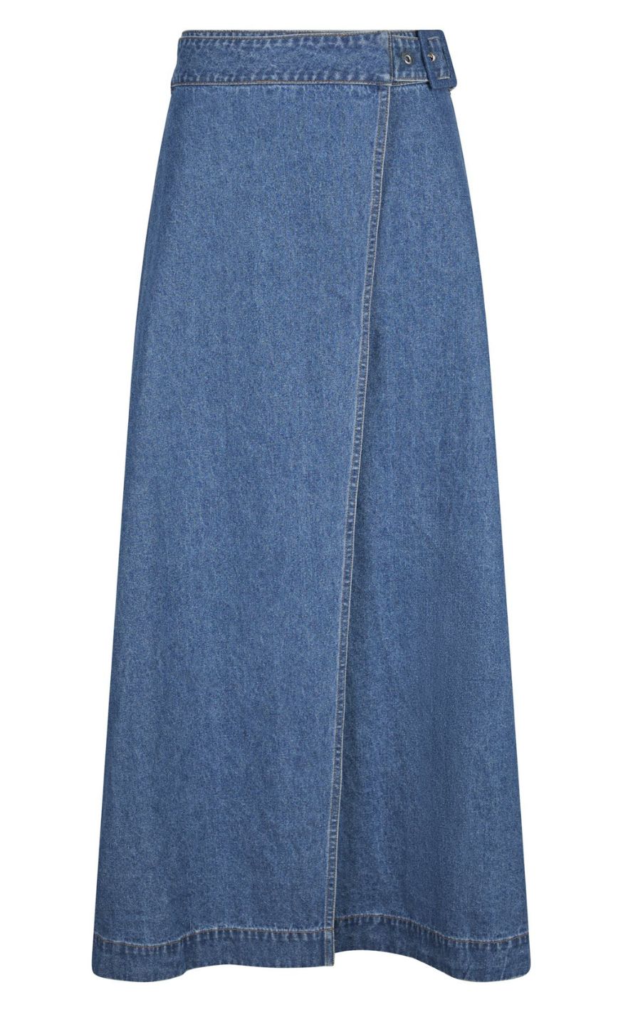 Neo Noir Nederdel Nina Wrap Denim Blue