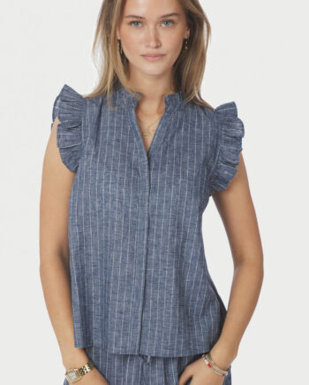 Neo Noir Top Siona Emb Blue
