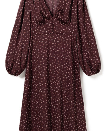 Noella Kjole  -lilith Dwyn Burgundy Print