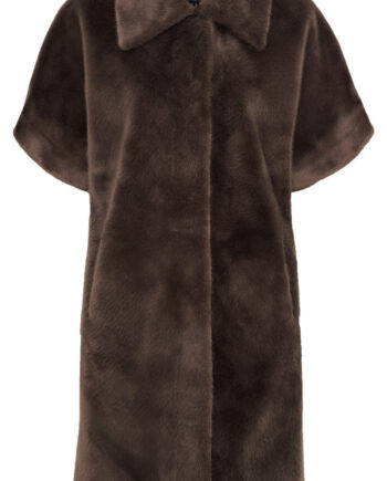 Notyz Jakke Faux Fur Long Dark Brown