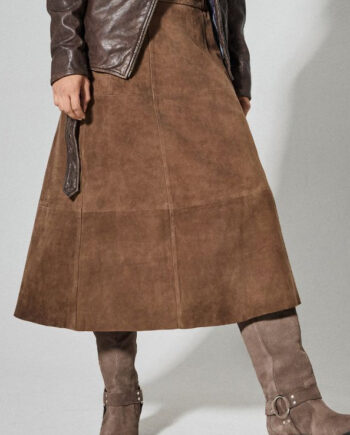 Notyz Nederdel Suede Skirt Hazelnut