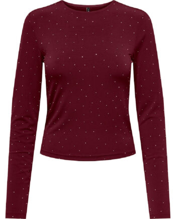 Only Bluse Zita Cabernet Silver Rhinstones