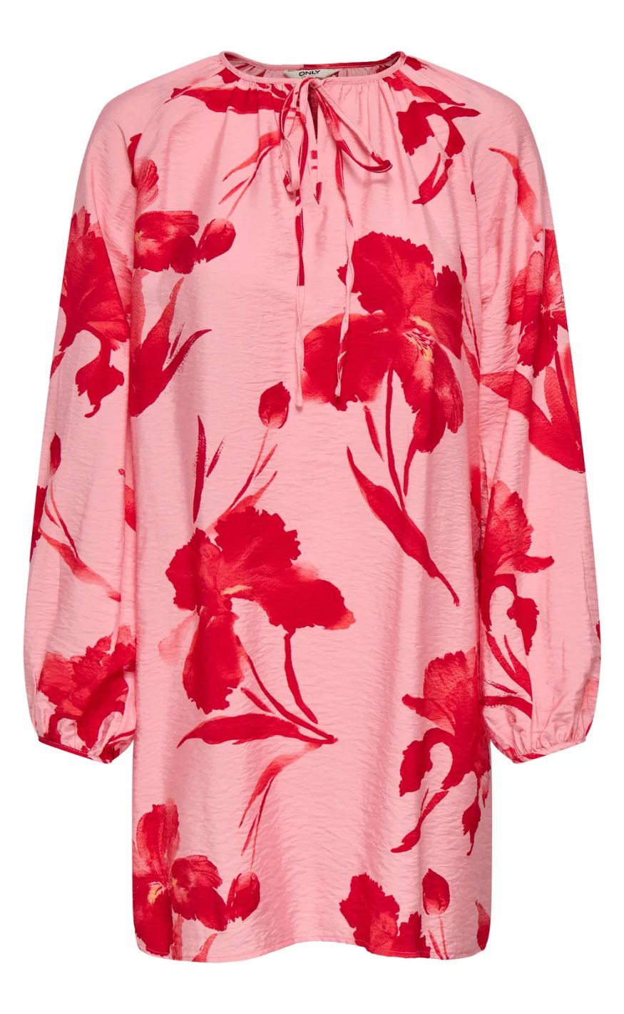 Only Kjole Hyaci Pink Icing Big Red