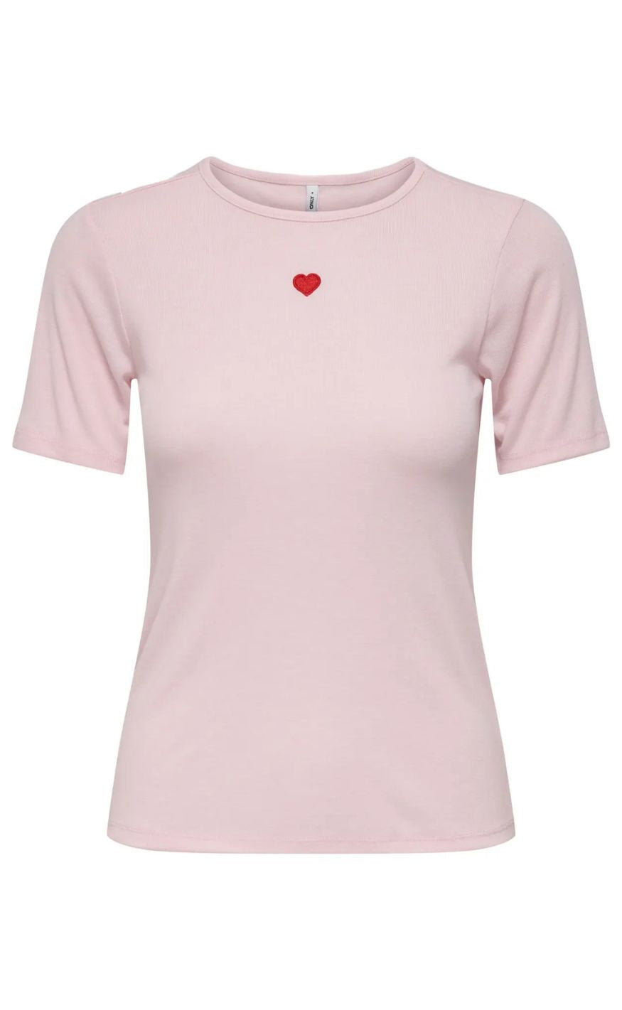 Only Top Elli Parfait Pink Heart