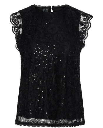 Pieces Top Olline Lace Seaquins Black