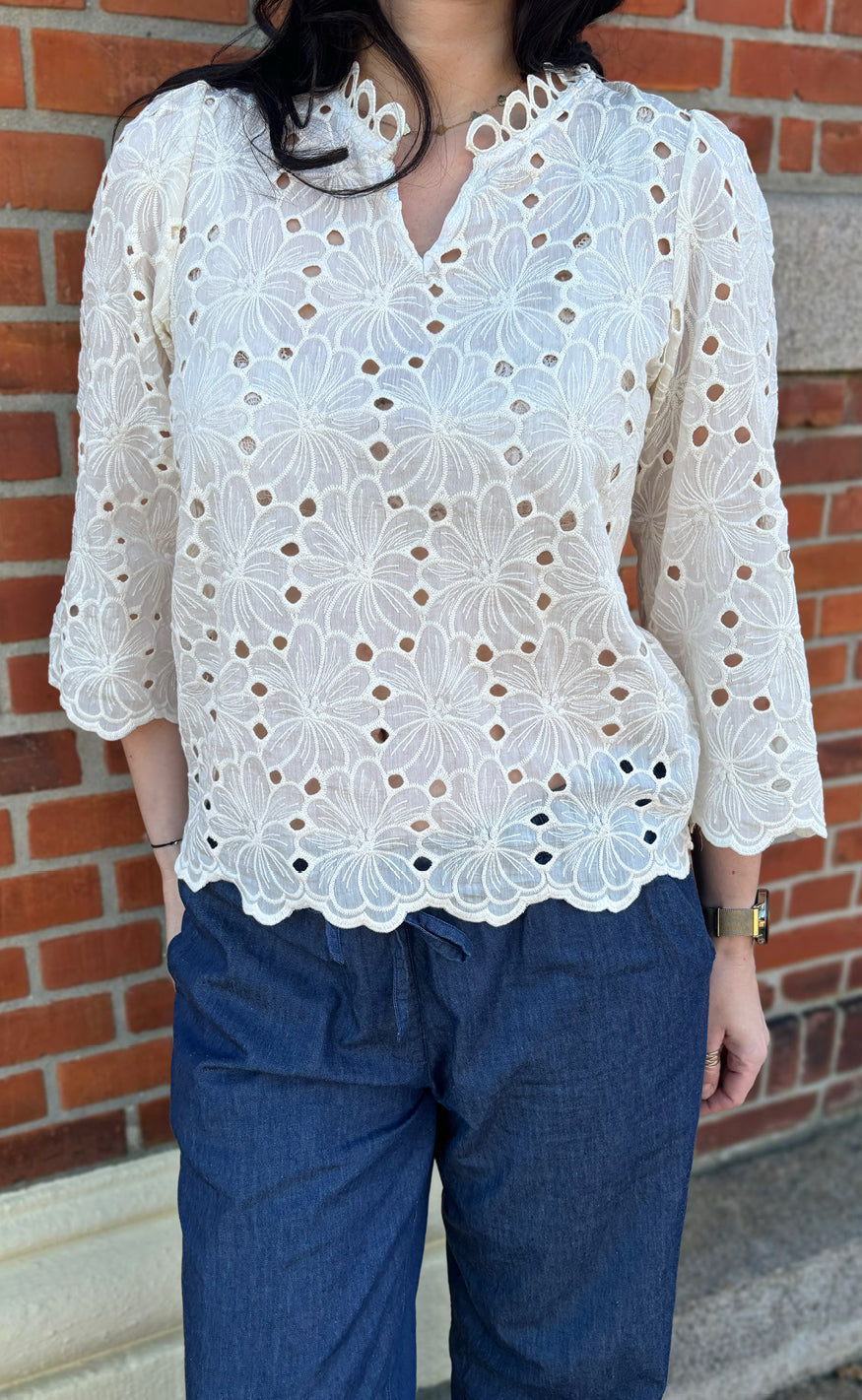Say Ina Copenhagen Bluse Milla Off White Lace