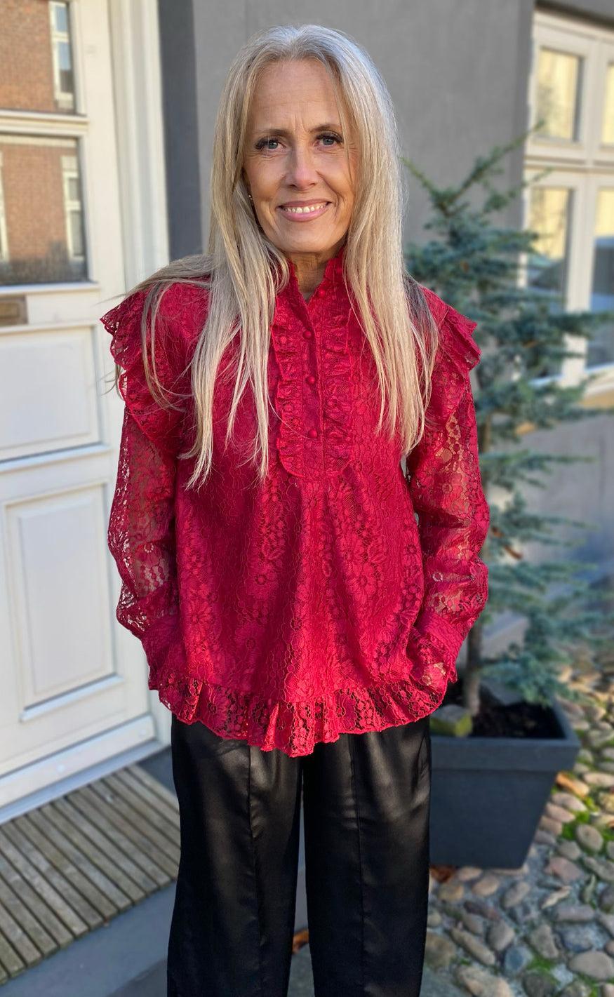 Say Ina Copenhagen Bluse Pia Lace Bordeaux