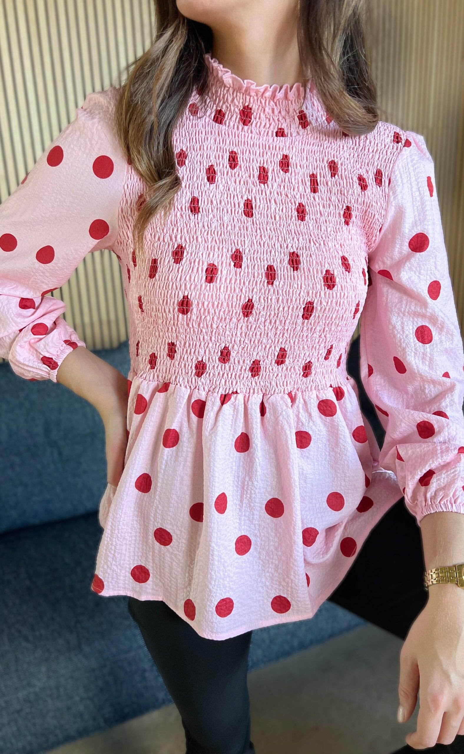 Say Ina Copenhagen Bluse Sanne Rosy Dots