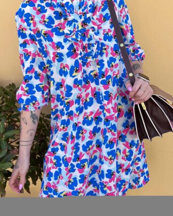 Say Ina Copenhagen Kjole Camilla Blue Flower