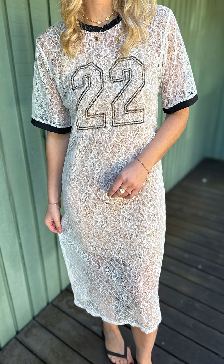 Say Ina Copenhagen Kjole Susanna Football White Lace Vendbar