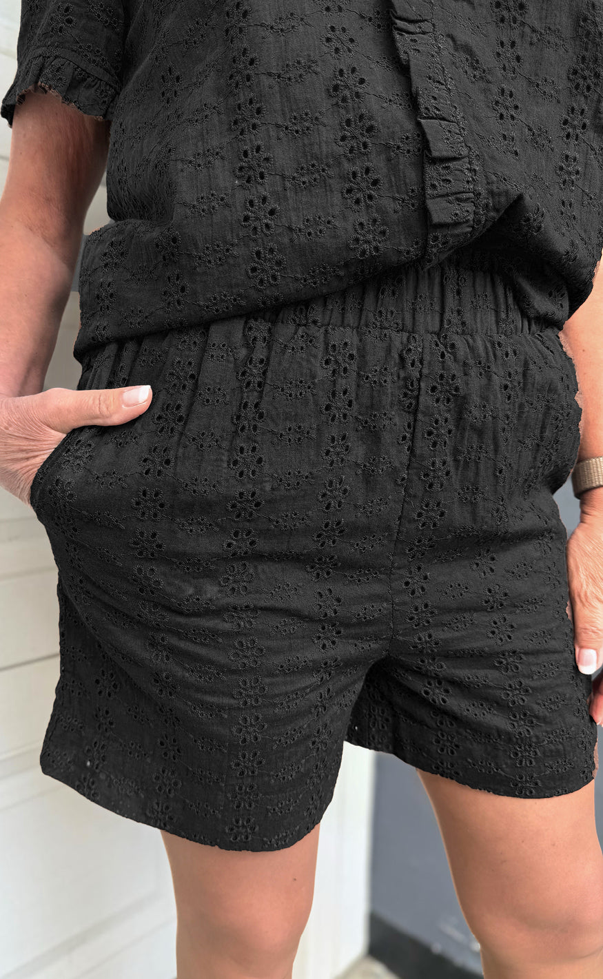 Say Ina Copenhagen Shorts Catja Black Broderie Anglaise