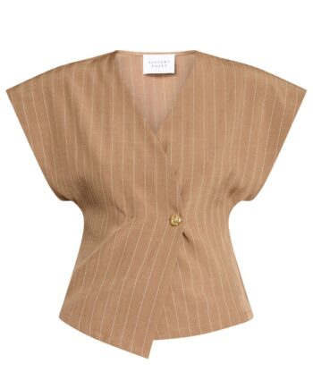 Sisters Point Vest Evela-ve2 Hazelnut Pinstripe