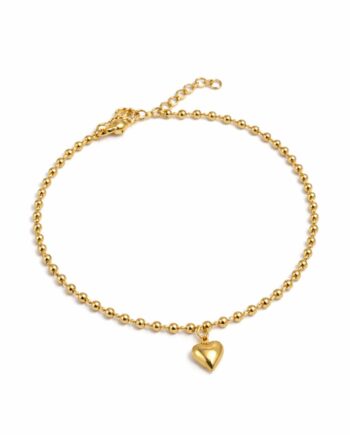 Smykkeli Copenhagen Ankelkæde Classic Heart Gold Colour