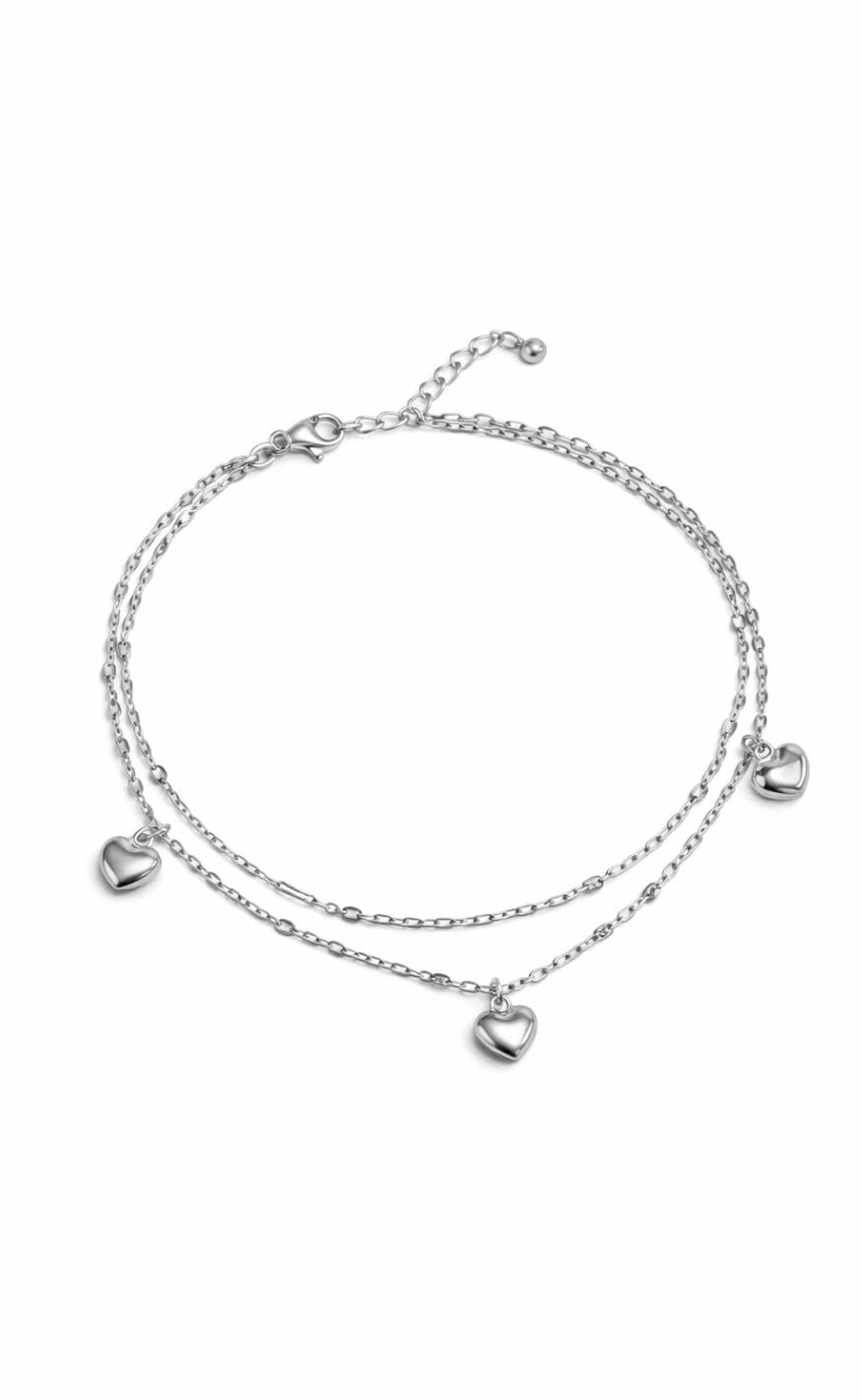Smykkeli Copenhagen Ankelkæde Sweet Crush Silver Colour