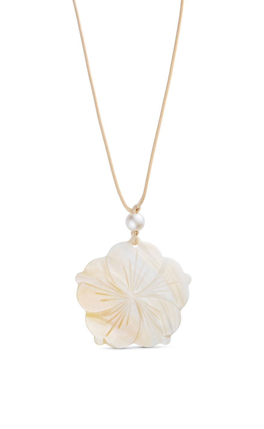 Smykkeli Copenhagen Halskæde Big Summer Flower White