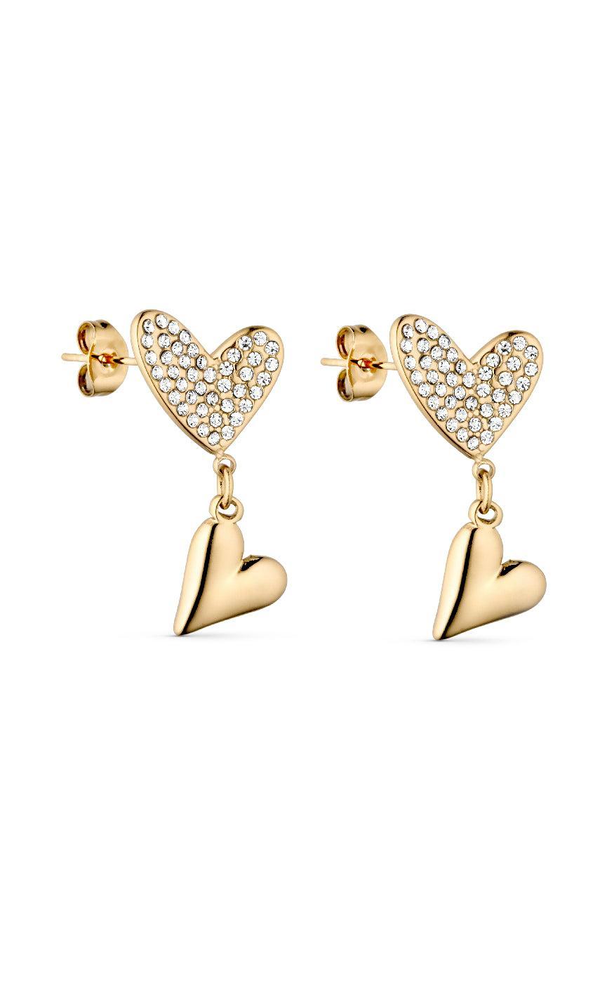 Smykkeli Copenhagen øreringe Valencia Heart Gold Colour