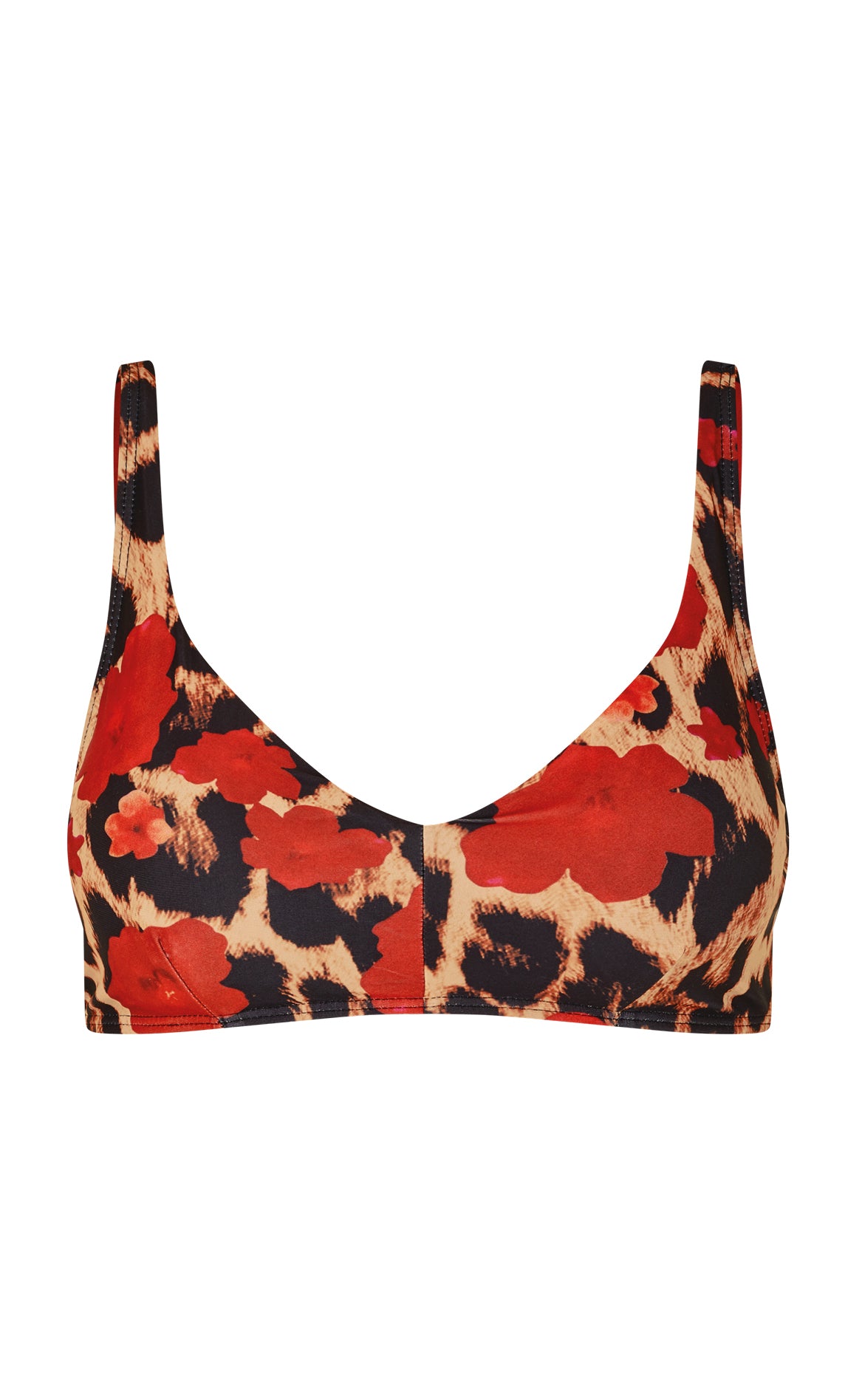 Unica Copenhagen Bikini Overdel Top Eda Leo Red Flowers