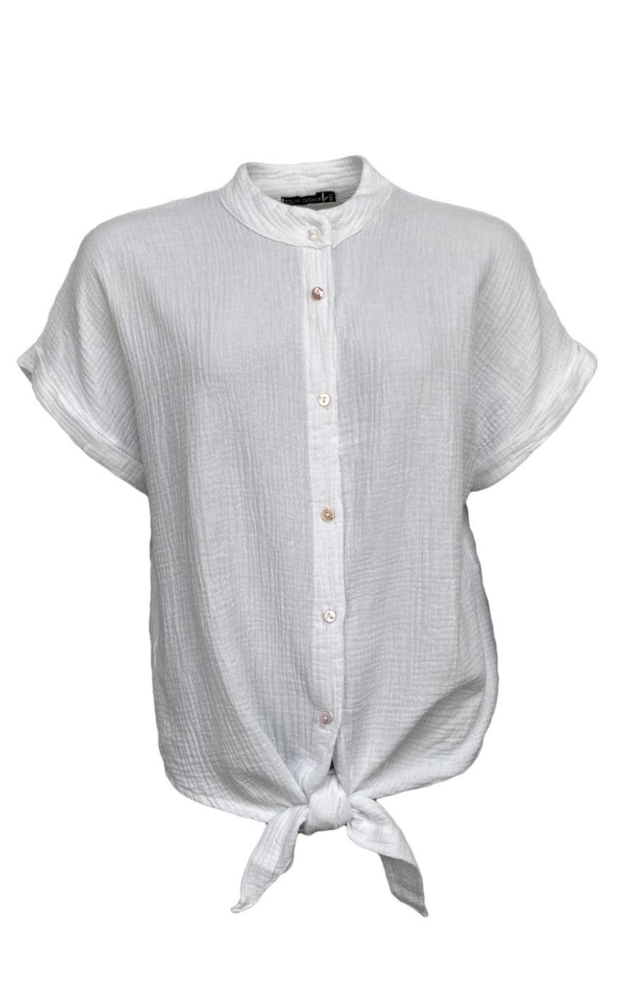 Black Colour Bluse Dune Tie White
