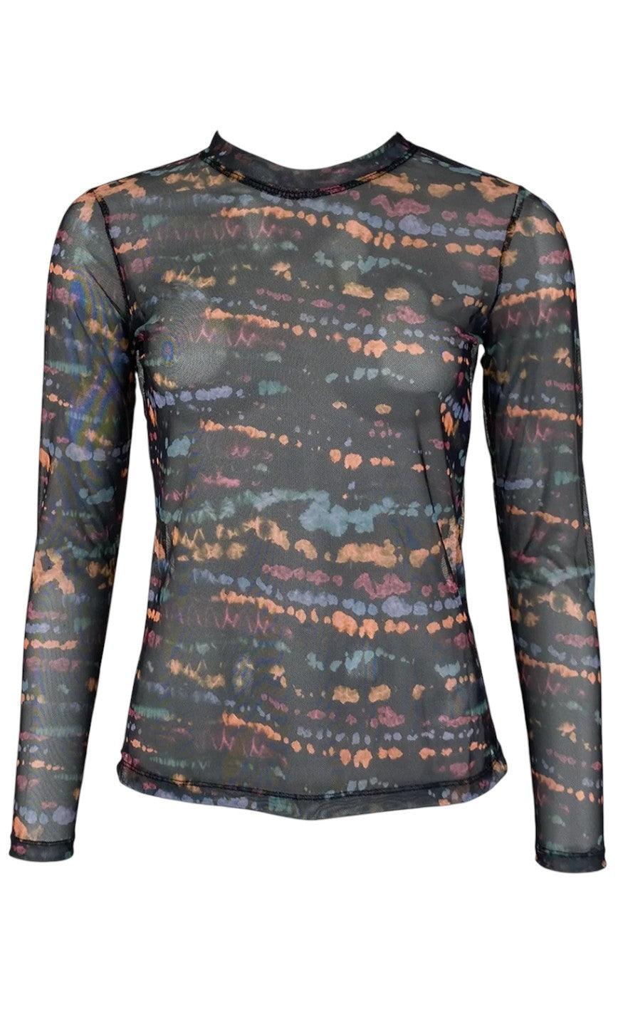 Black Colour Bluse Florence Mesh Black Stain