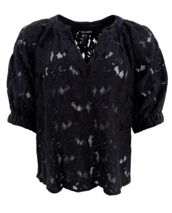 Black Colour Bluse Nelly Flower Black