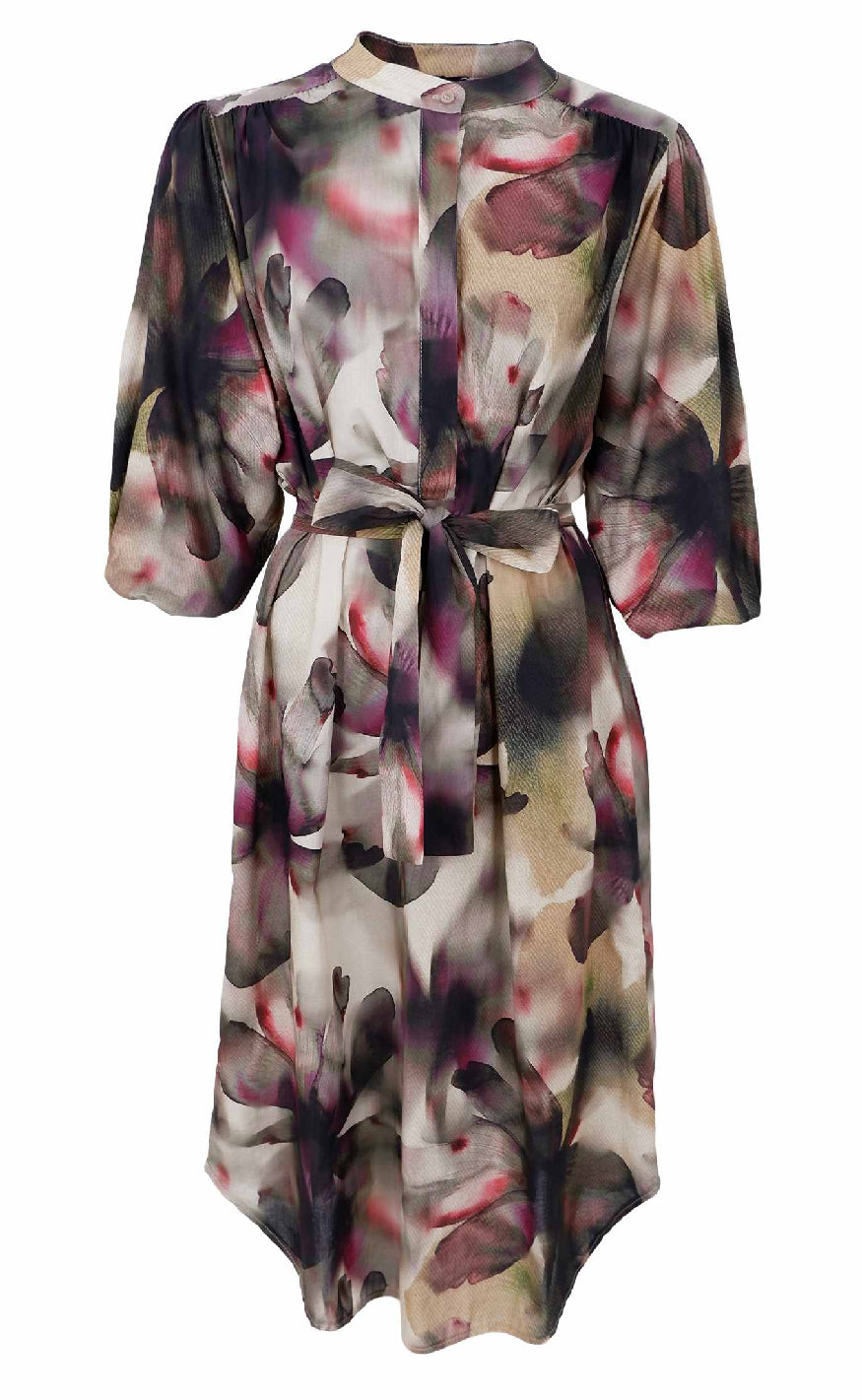 Black Colour Kjole Filora Plum Flower