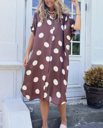Black Colour Kjole Mabel Mocca Dot