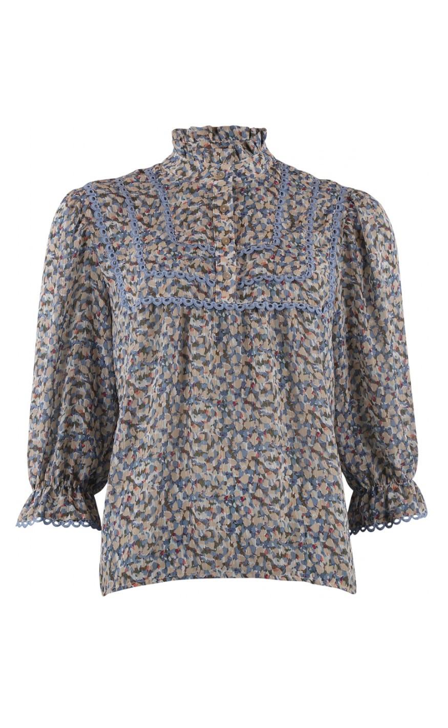 Continue Bluse Isabella Blue Flower