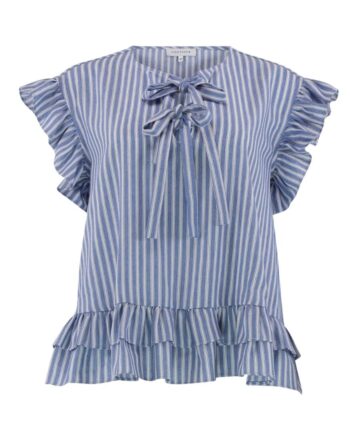 Continue Bluse Kiss     White Blue Stripe