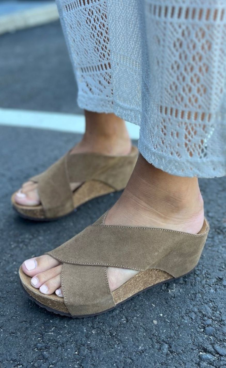 Copehagen Shoes Sandaler Frances 23 Suede Dark Beige
