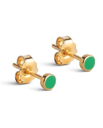 Enamel Copenhagen øreringe Stud Enamel Dot Grass Green