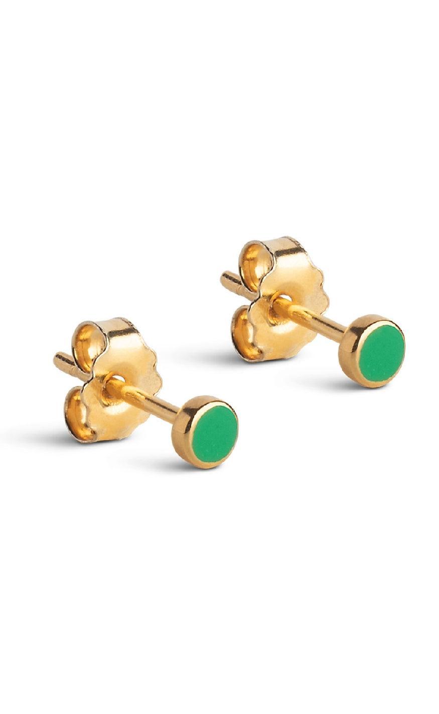 Enamel Copenhagen øreringe Stud Enamel Dot Grass Green